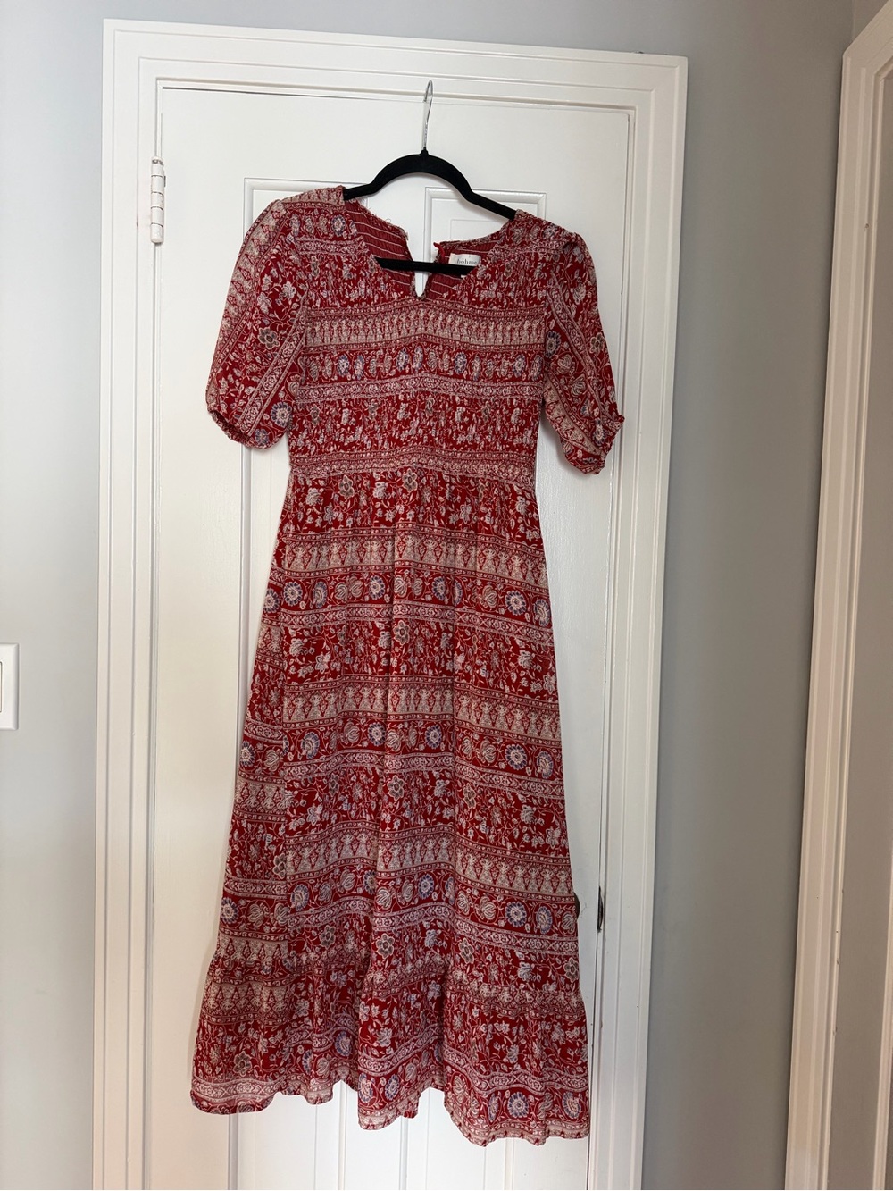 bohme Red Paisley Maxi Dress USA small